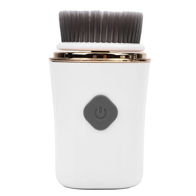 2 In 1 Electric Facial Cleansing Brush White With Replaceable Heads For Deep Cleaning And Exfoliation - Image 3