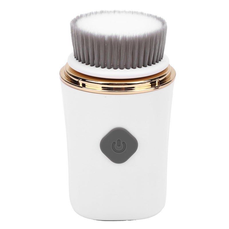 2 In 1 Electric Facial Cleansing Brush White With Replaceable Heads For Deep Cleaning And Exfoliation - Image 4
