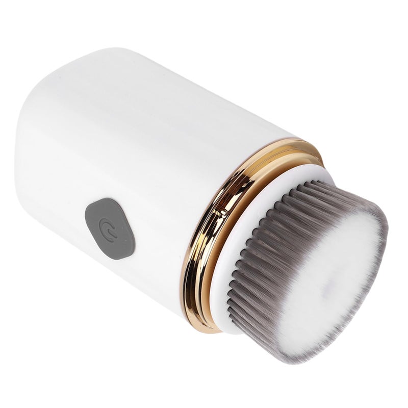 2 In 1 Electric Facial Cleansing Brush White With Replaceable Heads For Deep Cleaning And Exfoliation - Image 2