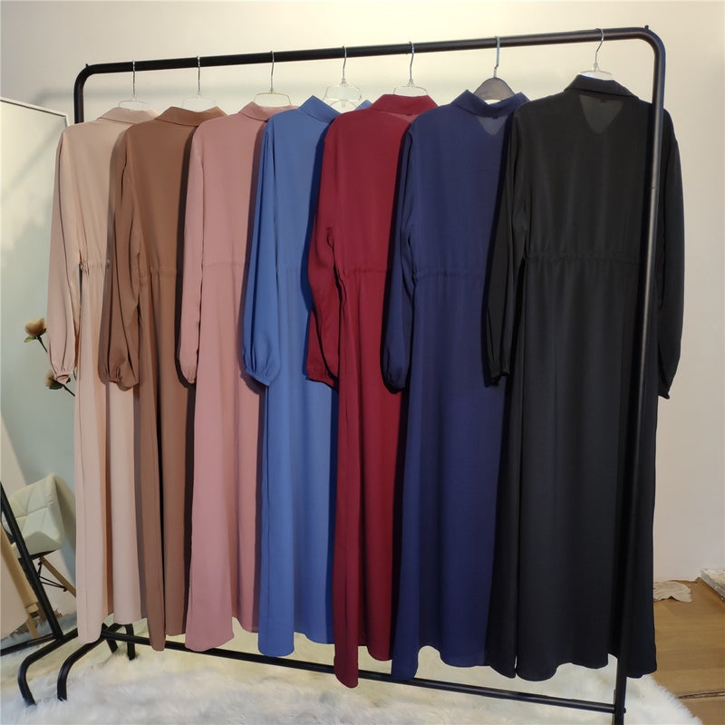 monica fashion Cross-Border TikTok Temu Fashion Lapel Cardigan Full-Button Slim Fit Long Dress - Image 5