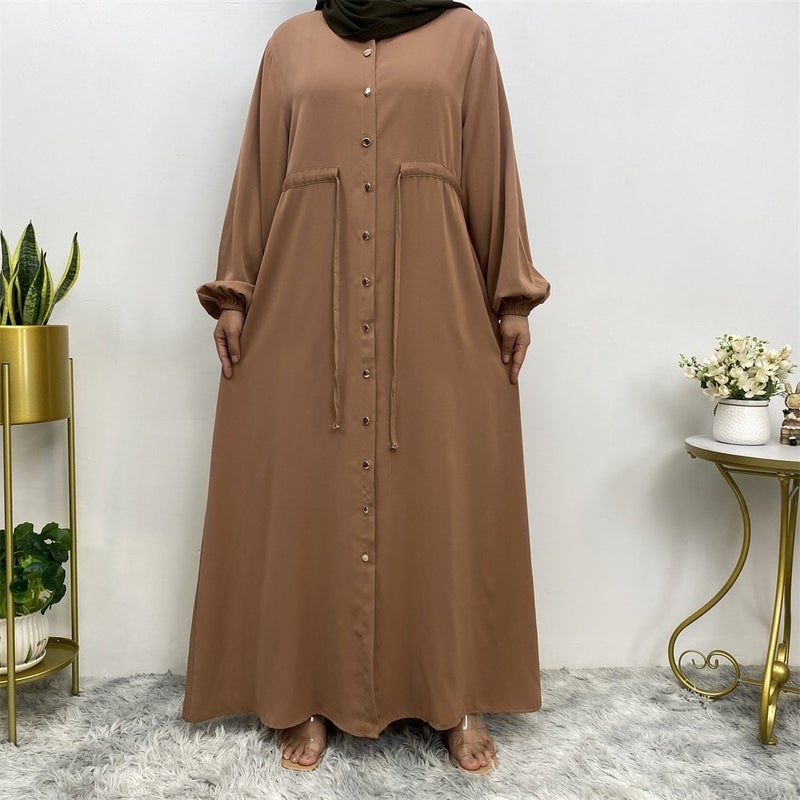 monica fashion Cross-Border TikTok Temu Fashion Lapel Cardigan Full-Button Slim Fit Long Dress - Image 1