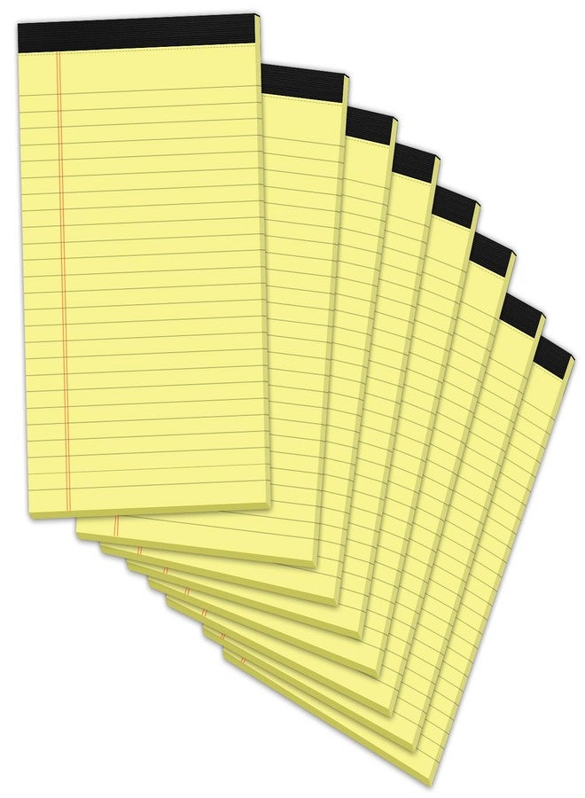 PINJINGPRO 8 Pack Yellow Legal Pads 5x8 Small Note Pads 240 Sheets Perforated Yellow Pads Paper Narrow Ruled Writing Pad 80gsm Premium Thick Paper College Ruled Legal Notepads for Students, Office, Business - Image 1