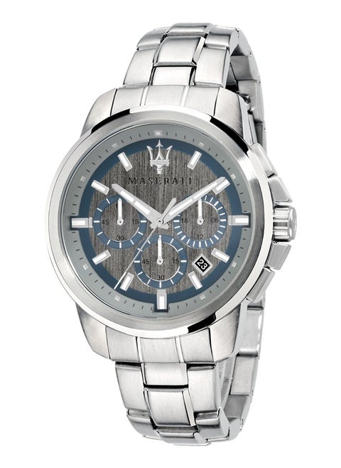 Maserati Successo Silver Grey Dial Chronograph Quartz Mens Watch - R8873621006