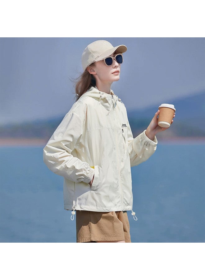 جيب سترة الحماية من الشمس للزوجين في الجبال - معطف الجري الرياضي خفيف الوزن للجنسين، قابلة للتنفس مع قلنسوة للحماية من الأشعة فوق البنفسجية للنساء - Image 5