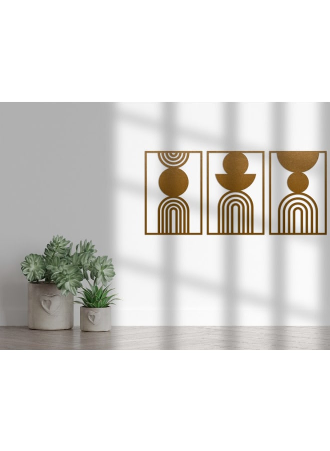 هوم جاليري مجموعة فنون جدارية خشبية هندسية بوهيمية - Image 2