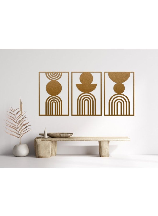 هوم جاليري مجموعة فنون جدارية خشبية هندسية بوهيمية - Image 1