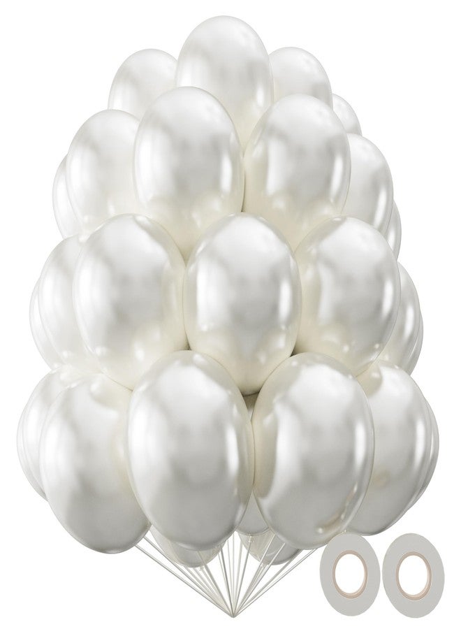 KAWKALSH Pearl White Balloon 110pcs, 12 Inch Thickened Latex Party Balloons Helium Bright Color for Birthday Baby Shower Wedding Party Supplies Arch Garland Decoration - Image 1