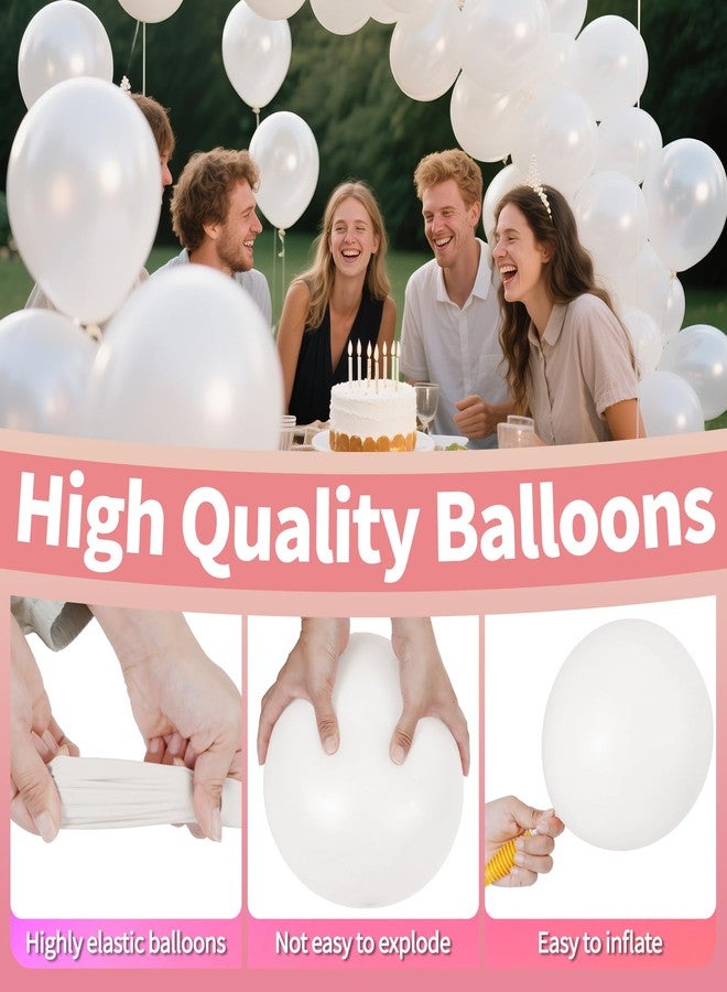 KAWKALSH Pearl White Balloon 110pcs, 12 Inch Thickened Latex Party Balloons Helium Bright Color for Birthday Baby Shower Wedding Party Supplies Arch Garland Decoration - Image 5