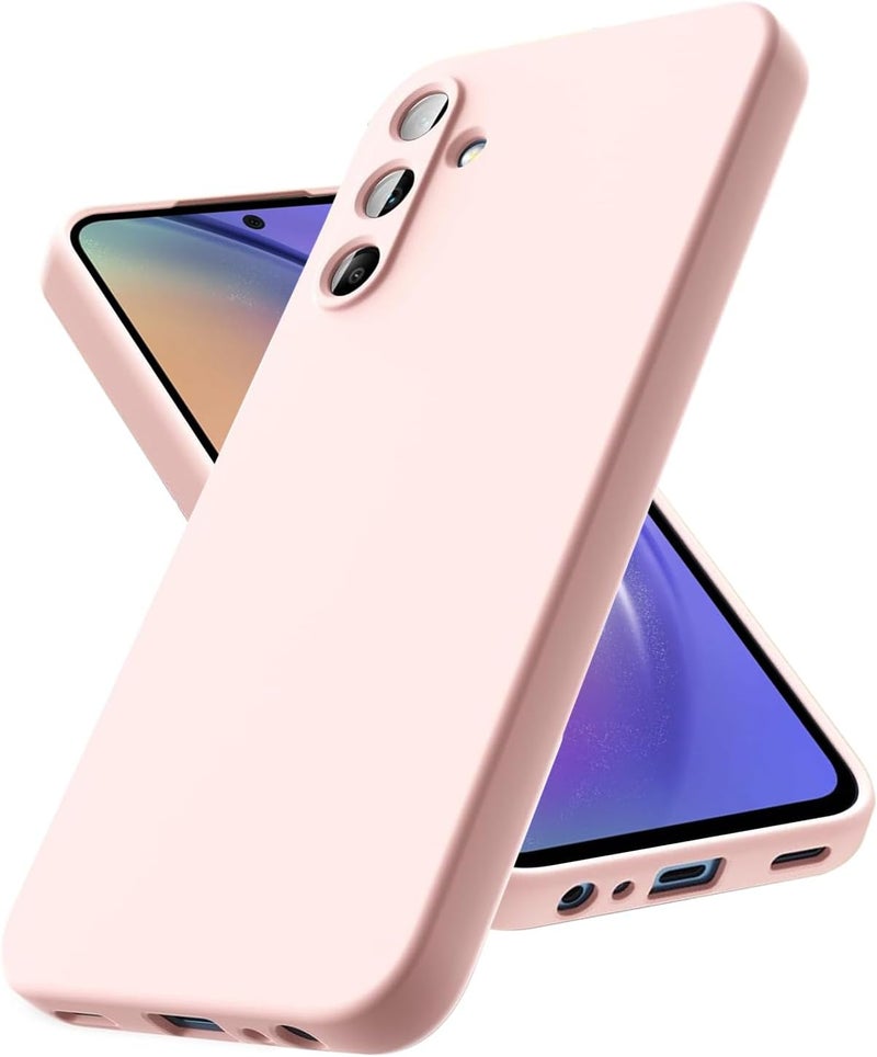 UltiUnison غطاء هاتف سيليكون لـ Samsung Galaxy A54، غطاء حماية سيليكون ناعم ورقيق مع بطانة من الألياف الدقيقة، غطاء هاتف مقاوم للصدمات لـ Samsung Galaxy A54 (وردي) - Image 1