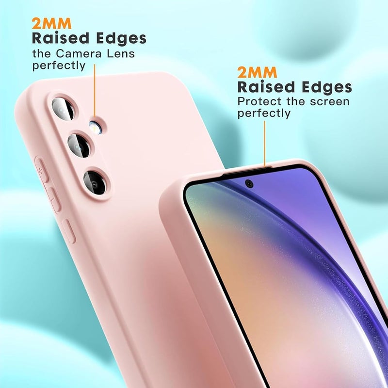 UltiUnison غطاء هاتف سيليكون لـ Samsung Galaxy A54، غطاء حماية سيليكون ناعم ورقيق مع بطانة من الألياف الدقيقة، غطاء هاتف مقاوم للصدمات لـ Samsung Galaxy A54 (وردي) - Image 4