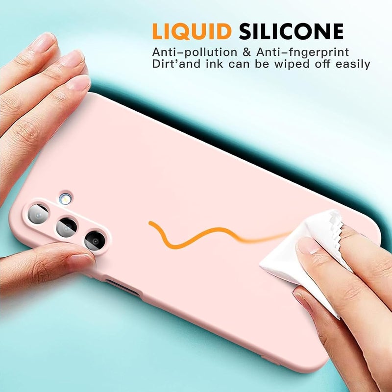 UltiUnison غطاء هاتف سيليكون لـ Samsung Galaxy A54، غطاء حماية سيليكون ناعم ورقيق مع بطانة من الألياف الدقيقة، غطاء هاتف مقاوم للصدمات لـ Samsung Galaxy A54 (وردي) - Image 3