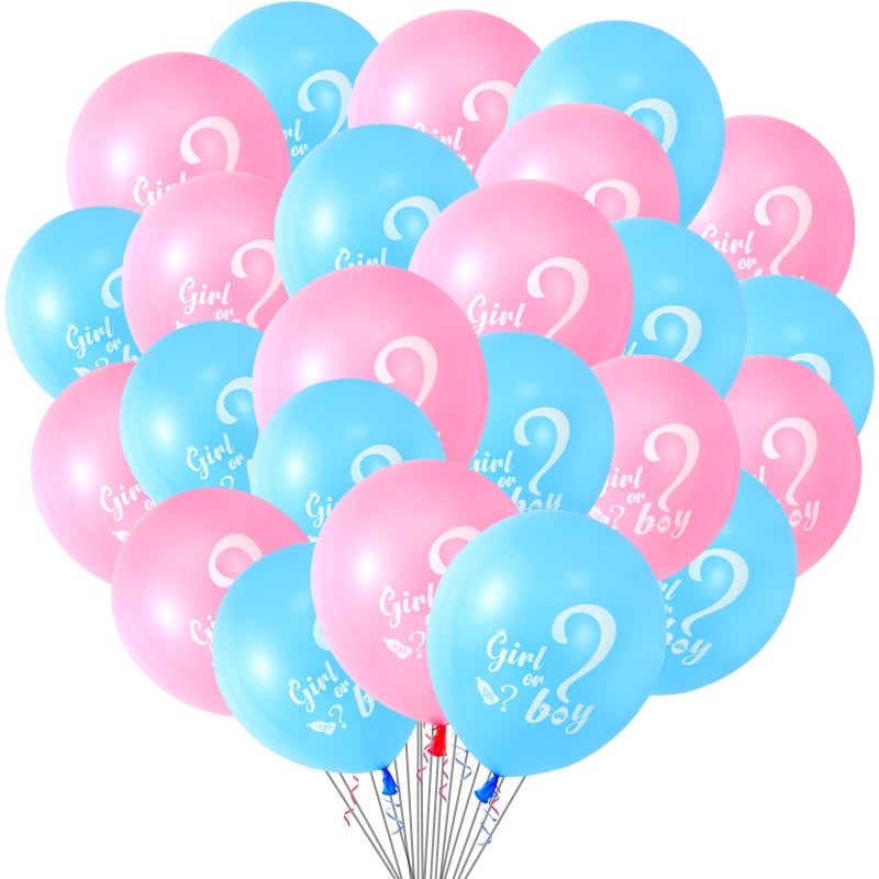 Lecpeting 30 Pcs Gender Reveal Balloons Girl or Boy Latex Balloon 12 Inches Pink Blue Party Balloon for Gender Reveal Baby Shower Themed Decorations - Image 2