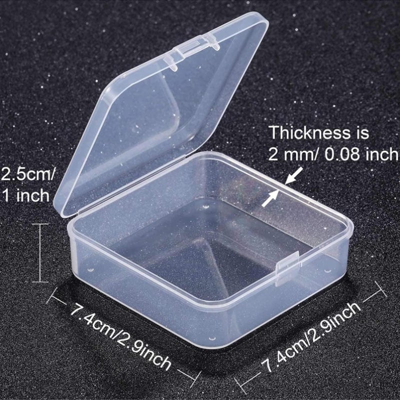 Jetec 6 Pieces Mini Plastic Clear Beads Storage Containers Box for Collecting Small Items, Beads, Jewelry, Business Cards, Game Pieces, Crafts (2.9 x 2.9 x 1 Inch) - Image 2