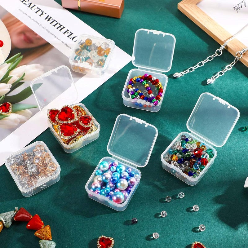 Jetec 6 Pieces Mini Plastic Clear Beads Storage Containers Box for Collecting Small Items, Beads, Jewelry, Business Cards, Game Pieces, Crafts (2.9 x 2.9 x 1 Inch) - Image 5