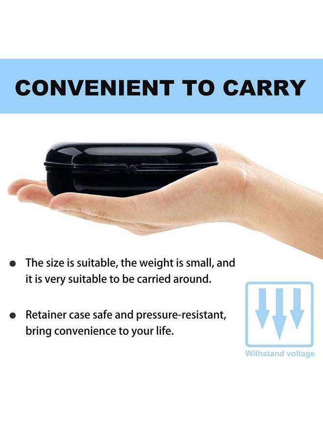 Hoewina Retainer Case with Vent Holes, 6 Pcs Denture Case, Tight Snap Lock Orthodontic Mouth Guard Case， Black, White, Yellow, Light Purple, Pink and Blue, Easy to Use - Image 3