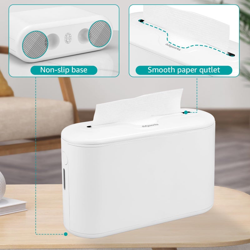 DUTYWORKS Multifold Paper Towel Dispenser Countertop, Commercial Hand Towel Dispenser for Bathroom Kitchen Home, Trifold/C Fold/Z Fold Napkin Dispenser, Abs Plastic - Non-Slip, White - Image 3