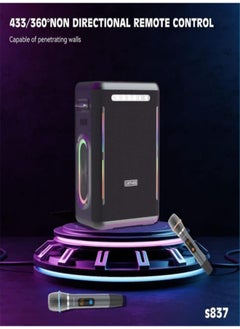 Lenyes Speaker Lenyes S837 300W Outdoor KTV Wireless Speaker Microphone Karaoke Bluetooth 5.0 High Powerful Bass Tws  - Image 2