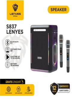 Lenyes Speaker Lenyes S837 300W Outdoor KTV Wireless Speaker Microphone Karaoke Bluetooth 5.0 High Powerful Bass Tws  - Image 3