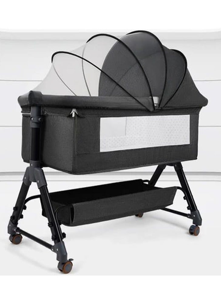 DubaiGallery Bedside Crib Sleeper Crib Easy Folding Portable Crib Baby Bassinet With Mattress And Travel Bag  - Image 2
