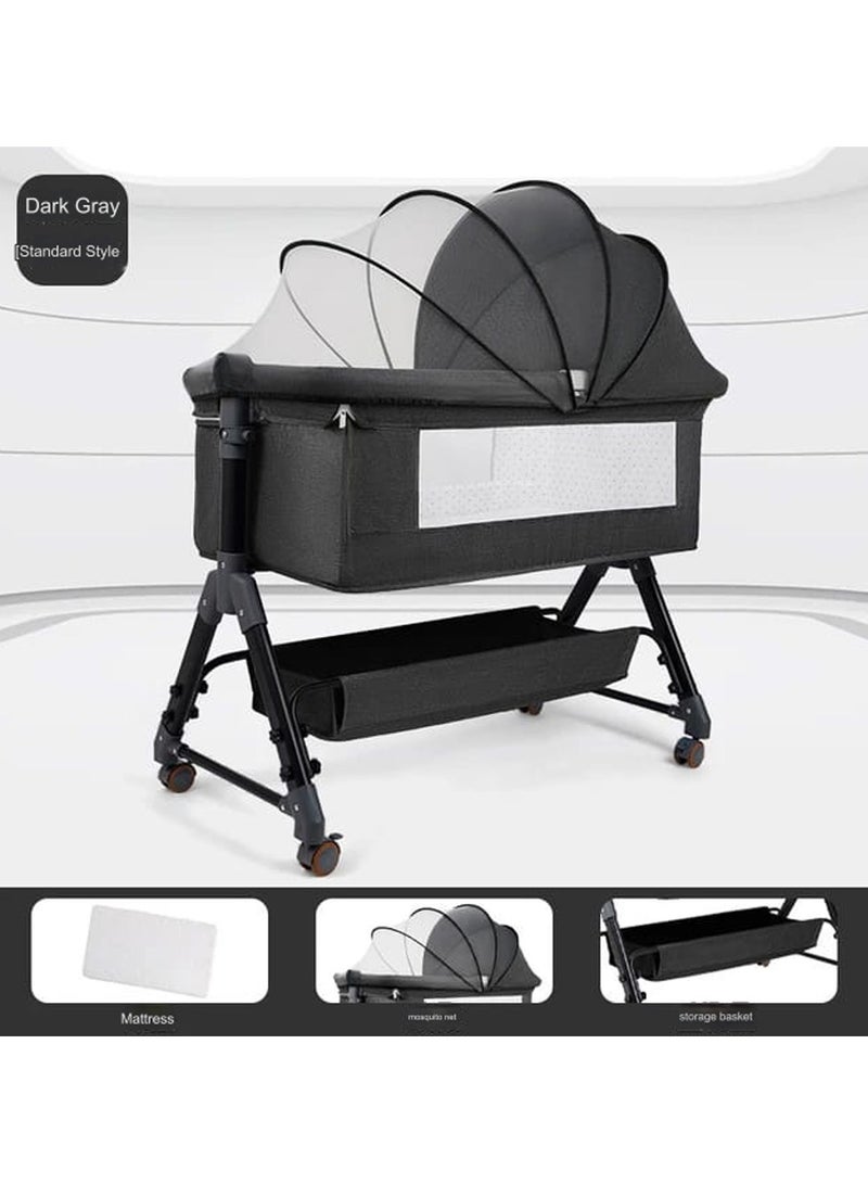 DubaiGallery Bedside Crib Sleeper Crib Easy Folding Portable Crib Baby Bassinet With Mattress And Travel Bag  - Image 3