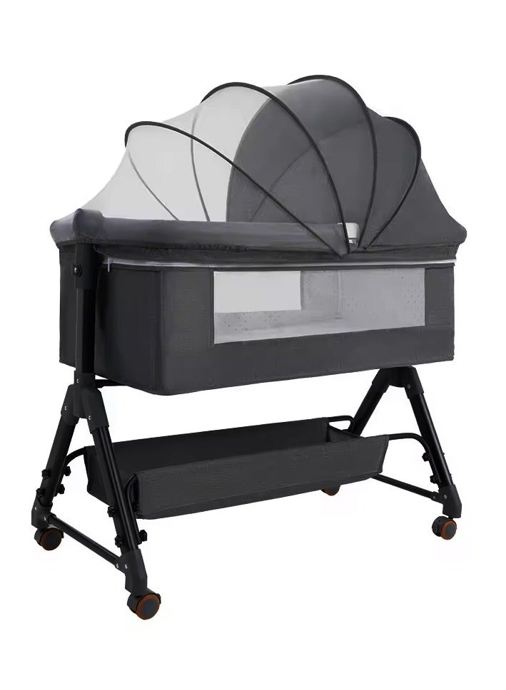 DubaiGallery Bedside Crib Sleeper Crib Easy Folding Portable Crib Baby Bassinet With Mattress And Travel Bag  - Image 4
