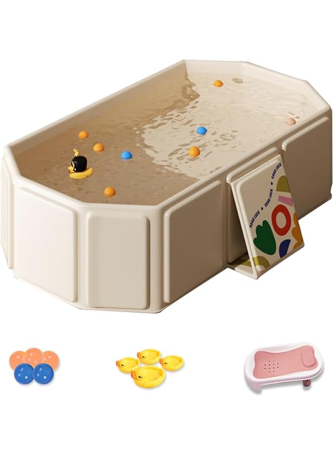 إيروريكس حوض استحمام للأطفال، حوض استحمام محمول للأطفال، حوض استحمام سريع الفتح، غير قابل للنفخ، يوفر المساحة، أحواض استحمام متينة للأطفال - Image 1