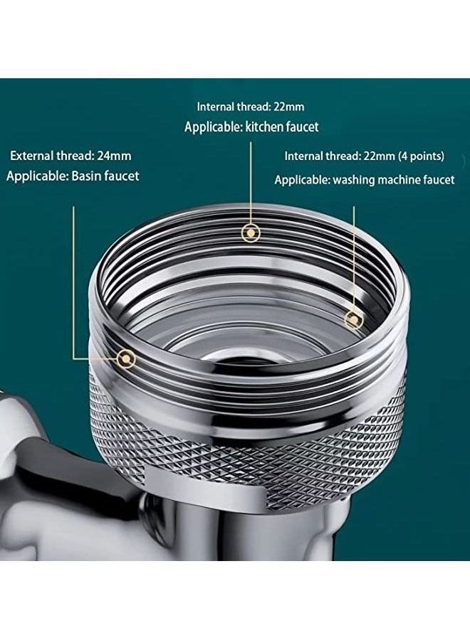 Beauenty 1080° Rotating Extender Aerator, Durable Splash Proof Faucet Extender, Two Ways Water Saver Faucet Aerator, Can Be Used for Bathroom Sink, Kitchen Sink - Image 2