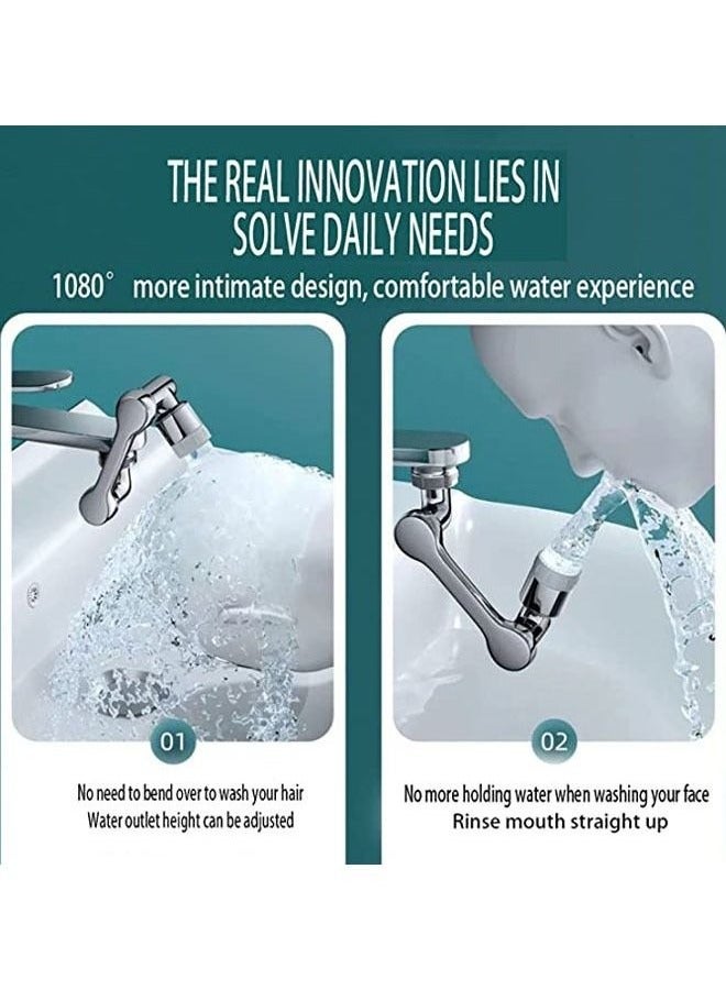 Beauenty 1080° Rotating Extender Aerator, Durable Splash Proof Faucet Extender, Two Ways Water Saver Faucet Aerator, Can Be Used for Bathroom Sink, Kitchen Sink - Image 5