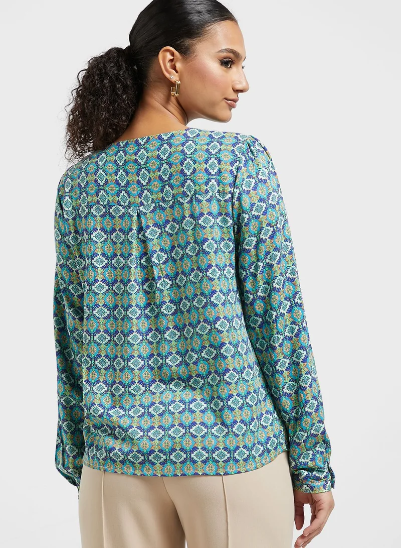 ONLY Printed V-Neck Top