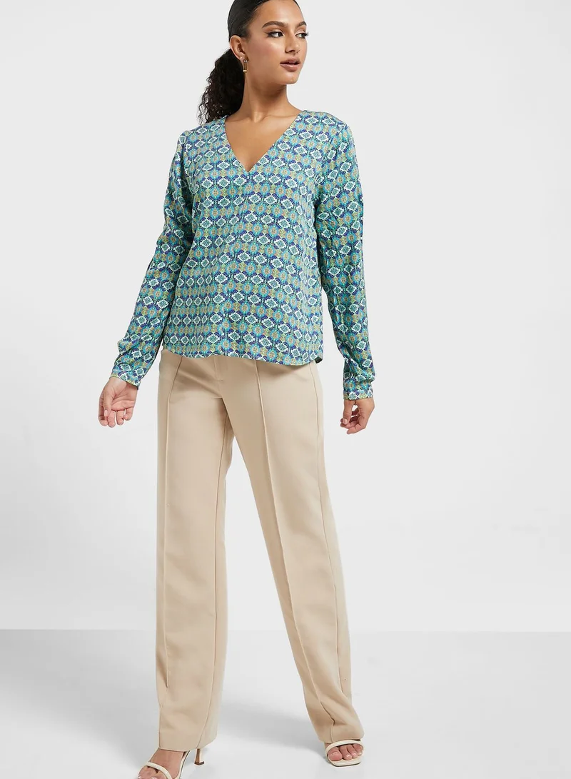 ONLY Printed V-Neck Top
