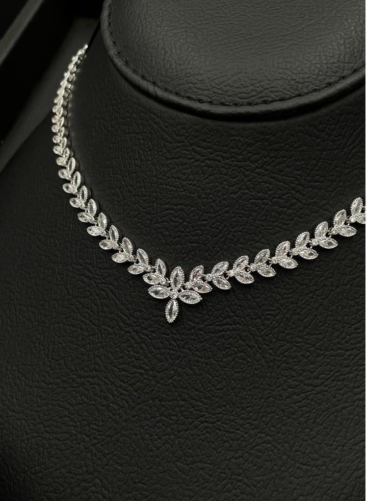 Elysian Zircon Stone White Gold-Plated Wedding Set - Image 2