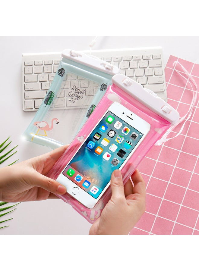 general Mobile Phone Airbag Waterproof Bag Swimming Diving Underwater Photo Large Waterproof Case Touch Screen Cartoon Sealed Bag-Color:Waterproof Bodypack Green - Image 2