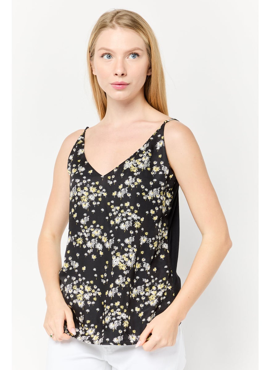 Scotch & Soda Women V-Neck Sleeveless Floral Print Tank Top, Multicolor  - Image 1