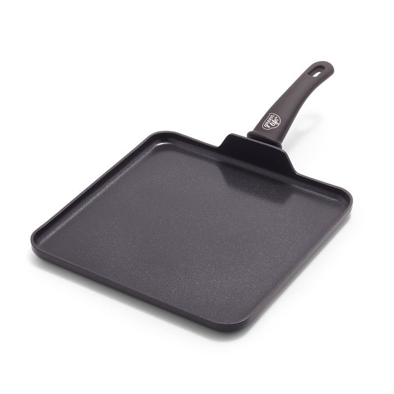 GreenLife Soft Grip Diamond Healthy Ceramic Nonstick 11 Griddle Pan PFASFree Dishwasher Safe Black