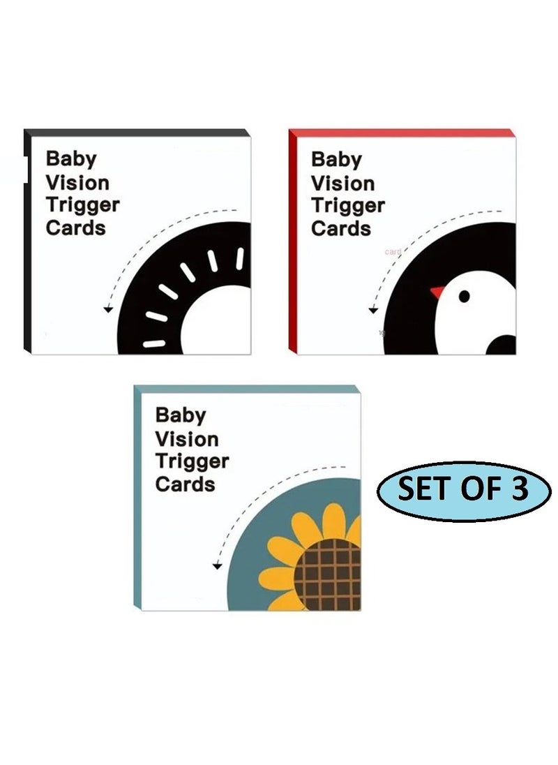 Filly New Early Education Puzzle Newborn Infant Black And White Card Baby Enlightenment Visual Stimulation Flash Card Color Cognition(Set of 3)  - Image 1