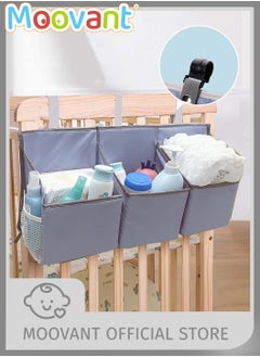 Moovant Baby Hanging Diaper Caddy Organizer, Durable Portable Baby Bed Hanging Bag, Multifunctional Crib Storage Bag, Bulk Bags for Changing Table, Crib, Playard or Wall  - Image 1