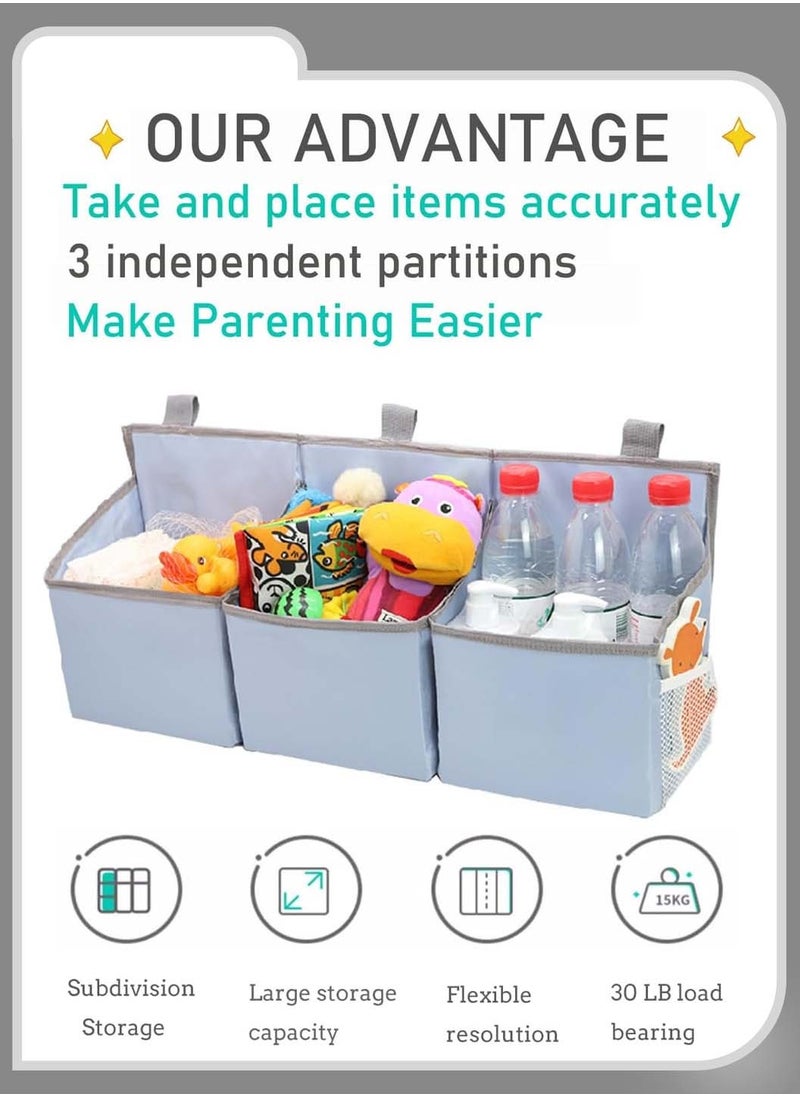 Moovant Baby Hanging Diaper Caddy Organizer, Durable Portable Baby Bed Hanging Bag, Multifunctional Crib Storage Bag, Bulk Bags for Changing Table, Crib, Playard or Wall  - Image 2