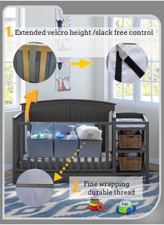 Moovant Baby Hanging Diaper Caddy Organizer, Durable Portable Baby Bed Hanging Bag, Multifunctional Crib Storage Bag, Bulk Bags for Changing Table, Crib, Playard or Wall  - Image 3