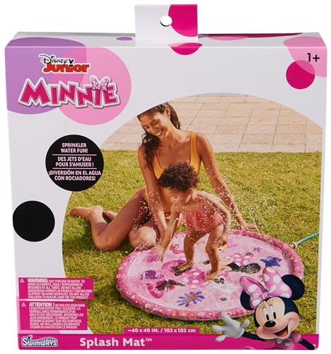 SwimWays Minnie Mouse Splash Mat Kids Splash Pad Outdoor Toys Disney Pool Party Supplies and Water Toys for Kids Ages 1 Up - Image 1