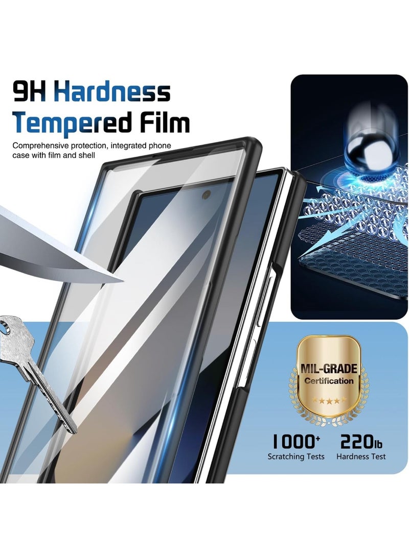 Aookay for Samsung Galaxy Z Fold 7 Protect Case with Wristband & Lens Stand, Bulit-in Screen & Hinge Protection Shockproof Full Body Drop Fall Protection (Black) - Image 5