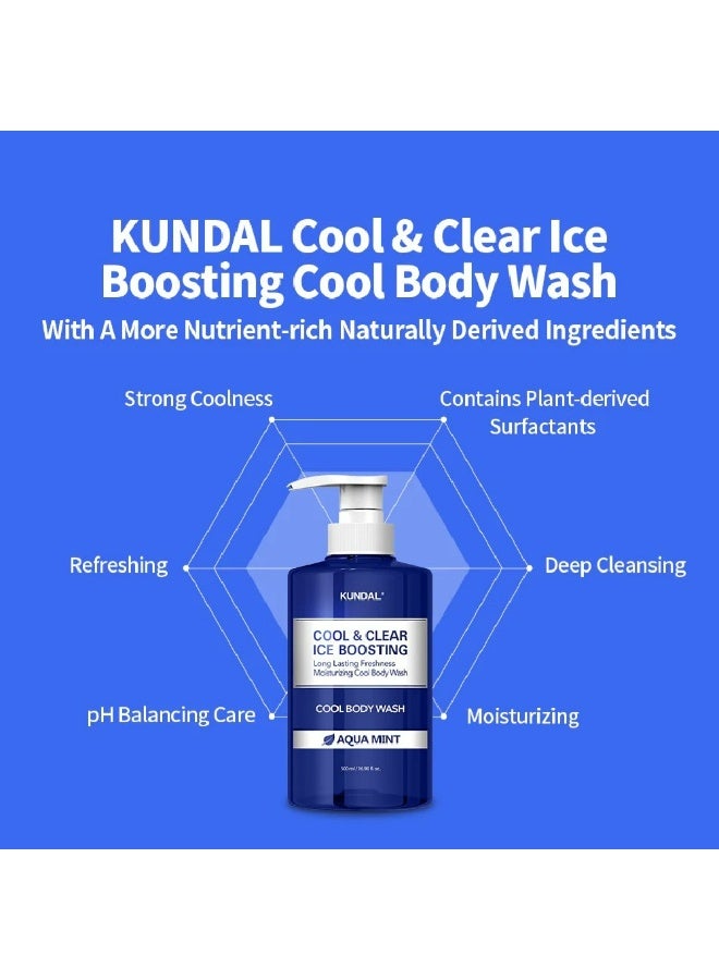 KUNDAL Cool & Clear Ice Boosting Body Wash Aqua Mint 500 mL - Image 3