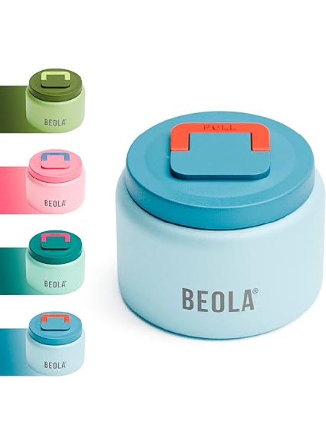 بيولا برطمان لحفظ الطعام داخلي حراري قابل للاستبدال سعة 240 مل لعلبة حفظ الطعام، المقاوم للصدأ بجدار مزدوج معزول للأطفال من بيولا سعة 240 مل (أزرق) - Image 1