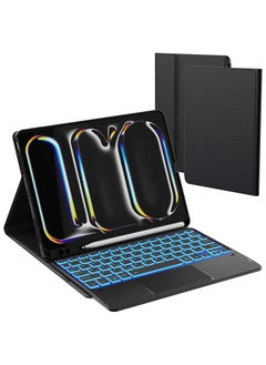 Keyboard Case with Touchpad for Apple iPad Pro 13" M4 2024 Builtin Pen Holder Black