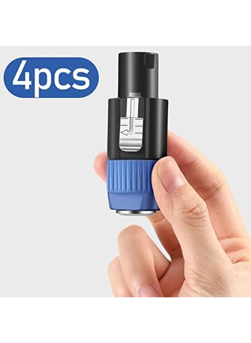SYOSI 4 Pack NL4FC Speaker to 1/4 Adapter, Speaker Male to 1/4 inch TS Female Converter, 1/4 Inch Female to NL4FC Male Connectors, Work with 1/4 Port (Blue) - Image 4