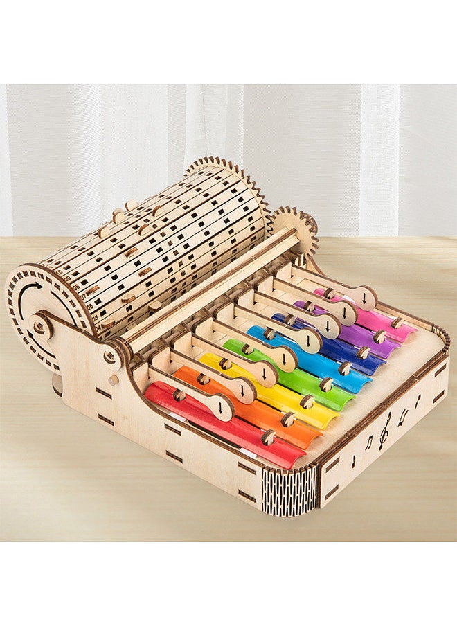 Generic - 8-Tone Xylophone Piano DIY Kit 8-Note Colorful Xylophone Hand Crank Vintage Wooden Glockenspiel Kits Wood Percussion Musical Instrument for Kids Ages 14+ - Image 1