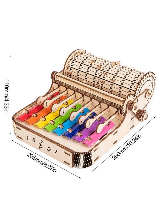 Generic - 8-Tone Xylophone Piano DIY Kit 8-Note Colorful Xylophone Hand Crank Vintage Wooden Glockenspiel Kits Wood Percussion Musical Instrument for Kids Ages 14+ - Image 1