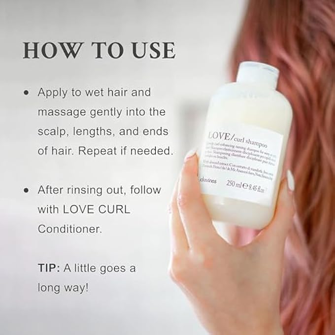 Davines LOVE CURL SHAMPOO | WAVY & CURLY HAIR SHAMPOO | SMOOTH AND MOISTURIZE CURLS WITH ALMOND EXTRACT | 8.45 FL OZ - Image 3