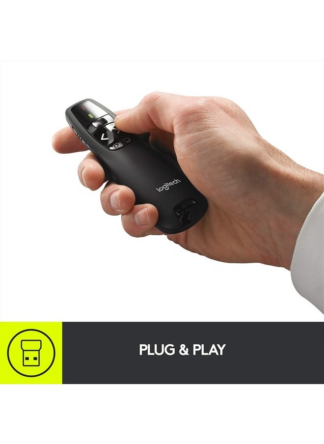 Logitech - Wireless Presenter R400, Wireless Presentation Remote Clicker with Laser Pointer - Image 1