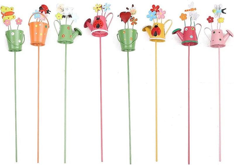 أوتاد حديقة طائر معدني ملون ديكورات الفناء الخارجي زخارف فن الفناء 11 بوصة - Image 1