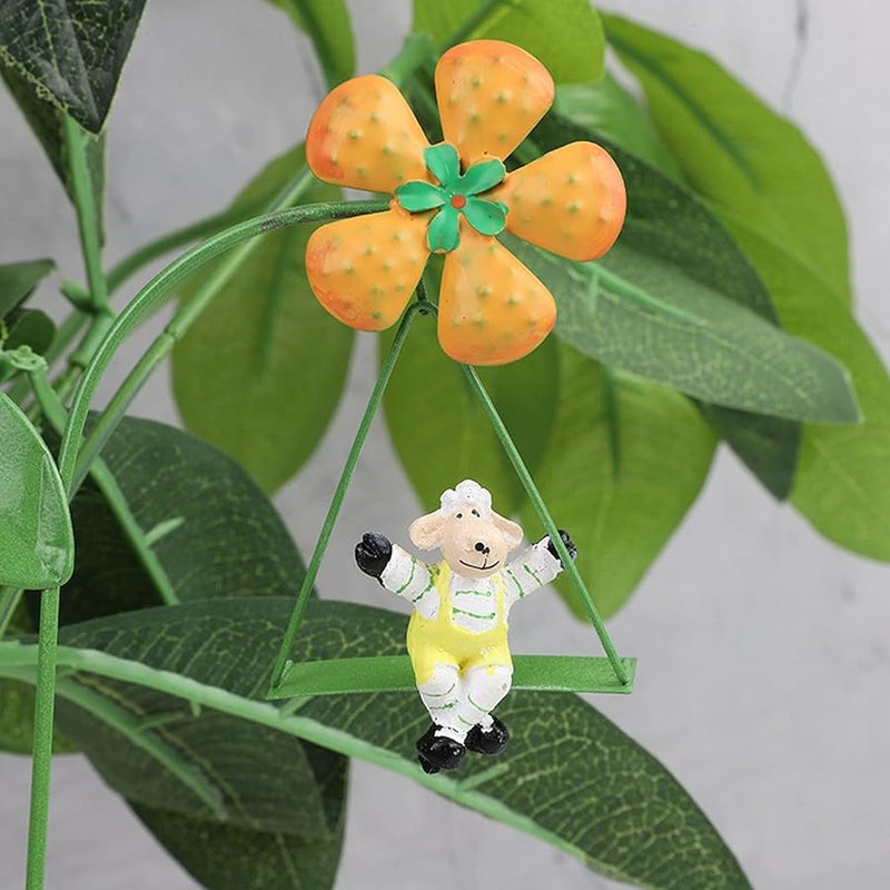 أوتاد حديقة طائر معدني ملون ديكورات الفناء الخارجي زخارف فن الفناء 11 بوصة - Image 4